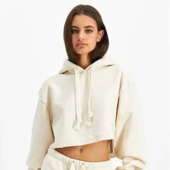 NWT Champion Women’s Reverse Weave Cropped Hoodie in Beige - Picture 2 of 6